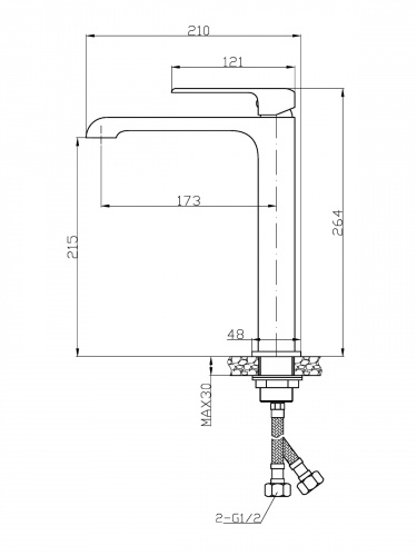 Agger Magic A3012100 Однозахватный смеситель для раковины высокий, хром фото 2