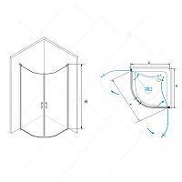 Душевой уголок RGW LE-53 Прозрачное 900x900