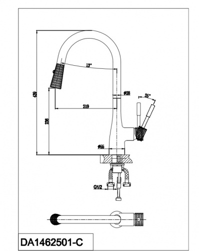 Смеситель для кухни D&K Rhein.Schiller (DA1462501C) фото 2