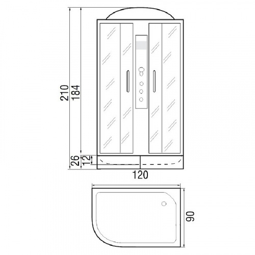 Душевая кабина River DESNA 120/90/44 МТ R фото 2