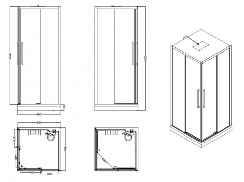Душевая кабина ESBANO ESM-90CKR фото 2