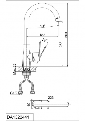 Смеситель для кухни D&K Rhein.Lessing (DA1322441) фото 2