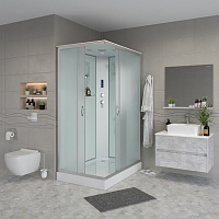 Душевая кабина Niagara NG-43285-14QP (1200х800х2150) низкий поддон(13см) стекло МАТОВОЕ 3 места