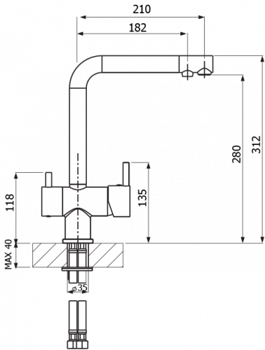 Смеситель Florentina «Арес AV» (для чистой воды) фото 2