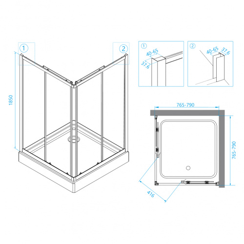 Душевой уголок RGW CL-32 Шиншилла 800x800 фото 3