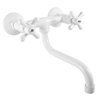 MK101.5/21B MORAVA RETRO - смеситель кухонный настенный, БЕЛЫЙ ГЛЯНЦЕВЫЙ RAV Slezak