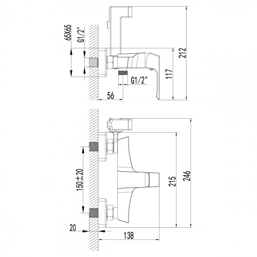 Смеситель гигиенический душ Lemark Unit (LM4518C) фото 2