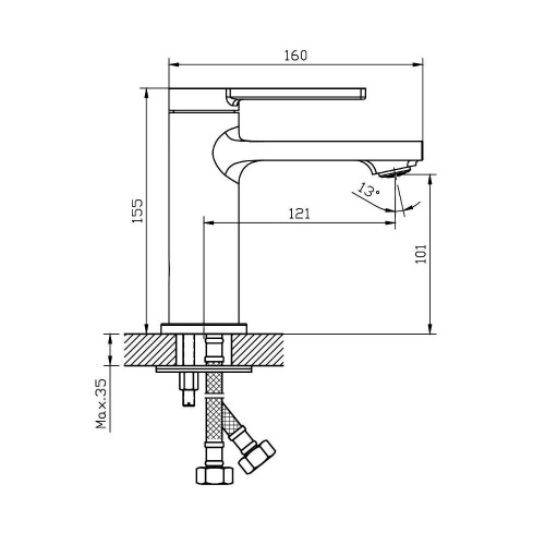 Смеситель для раковины Orange Splito M36-021cr фото 6