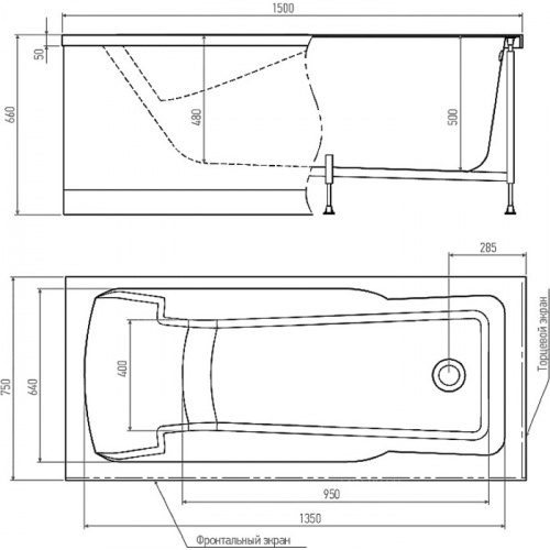 Акриловая ванна Alex Baitler Madin 150х75 пустая фото 3
