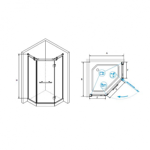 Душевой уголок RGW VI-81 Прозрачное 900x900