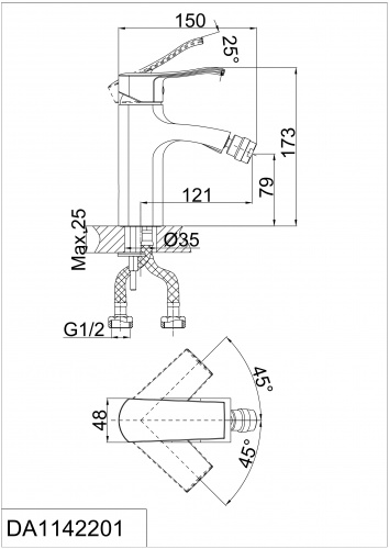 Смеситель для биде D&K  Bayern-Nurnberg (DA1142201) фото 2