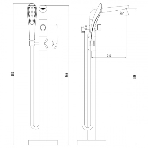 Смеситель для ванны Lemark Melange (LM4944CW) фото 4