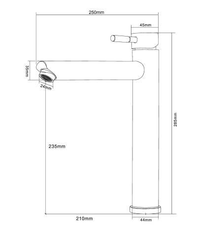 Orange Steel M99-121b смеситель для накладной раковины, черный фото 2