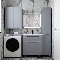 Тумба напольная STYLELINE "Марелла 70" (2 ящ.) Люкс антискрейтч серый, PLUS с раковиной Марелла Люкс 700х400