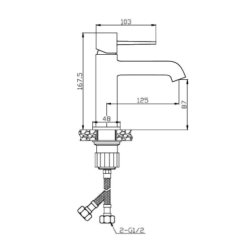 Смеситель для раковины Orange Karl M05-021cr фото 2