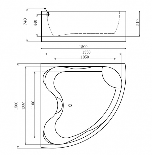 Акриловая ванна Gemy G9041 B фото 4