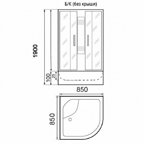Душевая кабина Parly TMF911 без крыши фото 6