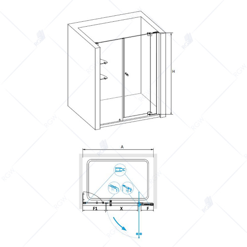 Душевая дверь RGW HO-07 Прозрачное 1100 фото 2
