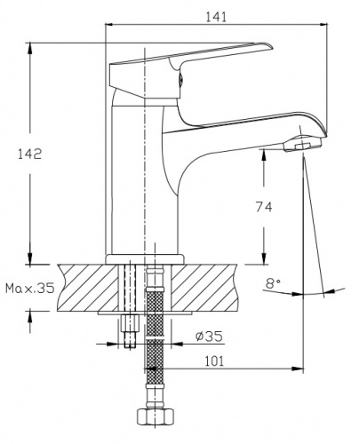Смеситель для раковины Orange Prim M42-021cr фото 2