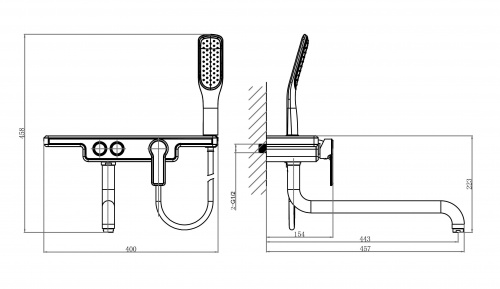 Смеситель для ванны D&K Berlin Kunste (DA1443313) фото 2