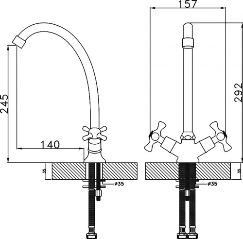 Смеситель для кухонной мойки Rossinka H (H02-71) фото 2