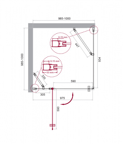 Душевой уголок BelBagno ETNA-A-12-100-C-Cr фото 3