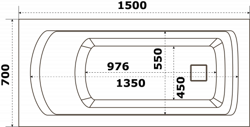 Акриловая ванна Bas Аякс В00127 150x70 фото 2