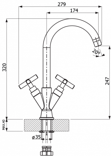 Смеситель Florentina «Ита AV» фото 2