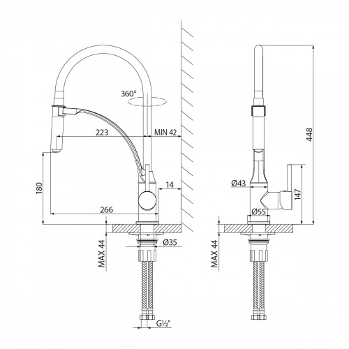 Смеситель для кухни Lemark Soul (LM6007BL) фото 2