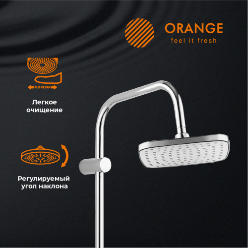Душевая система Orange Plito M16-933cr смеситель с изливом, хром фото 14