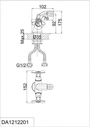 Смеситель для биде D&K Hessen Documenta (DA1212201) фото 2