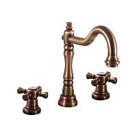 MK332.5SM MORAVA RETRO - смеситель для умывальника на 3 отверстия, CLICK-CLACK, ЦВЕТ БРОНЗА RAV Slezak