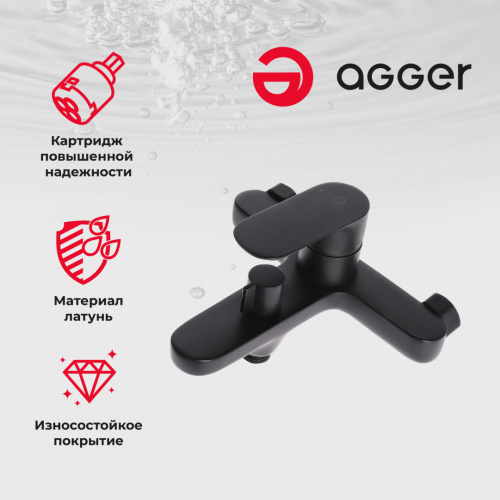 Душевая система Agger Gorgeous A0293544 смеситель с изливом, черный фото 13