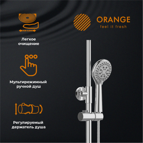 Душевая система Orange Thermo T02S3-912cr c термостатом, хром фото 14