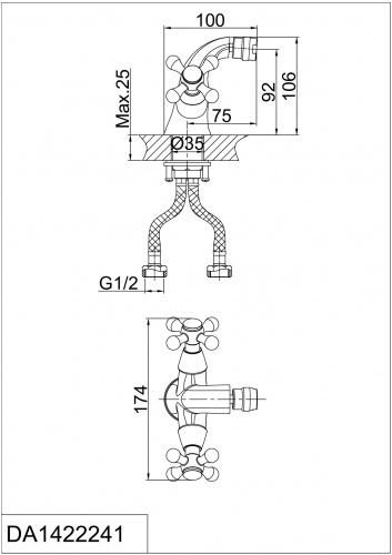 Смеситель для биде D&K Hessen Hercules (DA1422241) фото 2