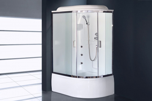 Душевая кабина Royal Bath  RB 8120BK2-M-CH (матовое) левая фото 4
