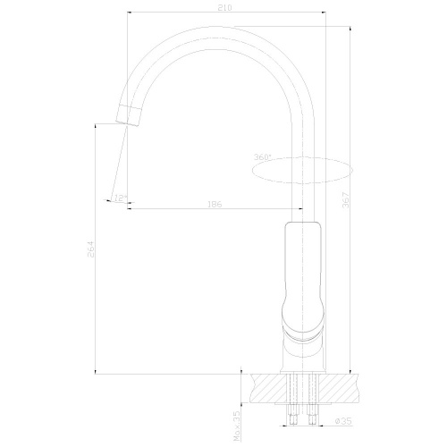 Смеситель для кухонной мойки Rossinka RS27 (RS27-23) фото 2