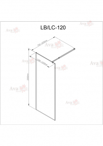 Душевая перегородка AvaCan LB120 MT фото 4