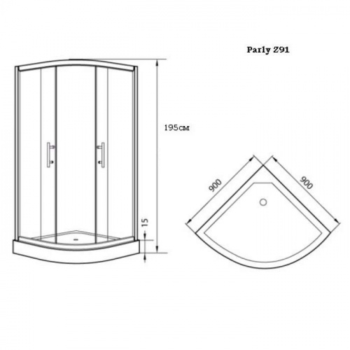 Душевой уголок Parly Z91 с поддоном фото 2