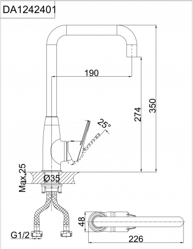 Смеситель для кухни D&K Bayern.Arbeo (DA1242401) фото 7
