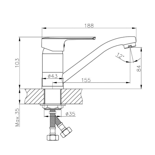 Смеситель для кухни Orange Sofi M43-011cr фото 2