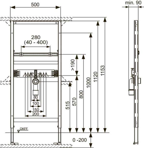 Застенный модуль Tece TECEprofil 9310000 для раковины фото 3 Застенный модуль Tece TECEprofil 9310000 для раковины фото 3