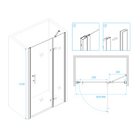 Душевая дверь RGW PA-07B R Прозрачное 900