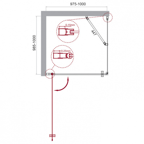 Душевой уголок BelBagno ETNA-A-1-100-C-Cr фото 2