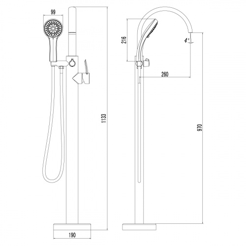 Смеситель для ванны Lemark Atlantiss (LM3244C) фото 4