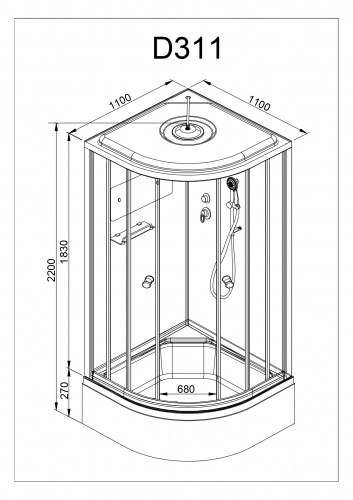 Душевая кабина AvaCan D311S LED фото 25