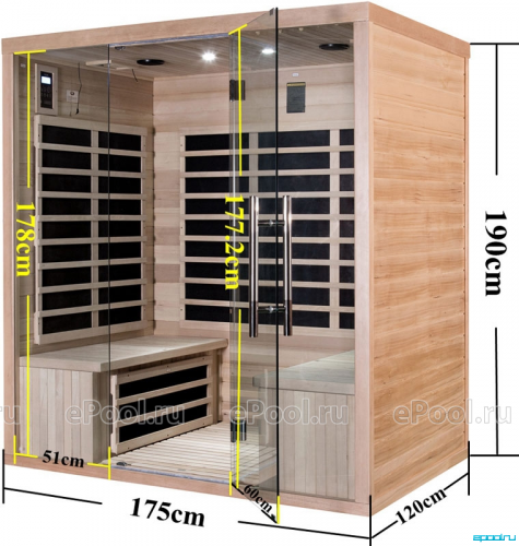 Инфракрасная кабина (сауна) SaunaMagic Glass CS Maxi фото 4