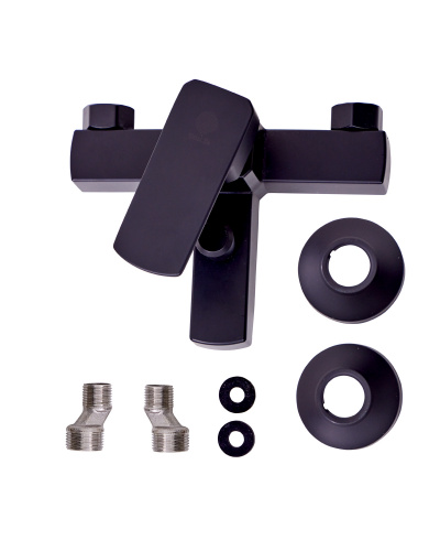 OneLife P06-100b полимерный смеситель для ванны/душа, черный фото 7