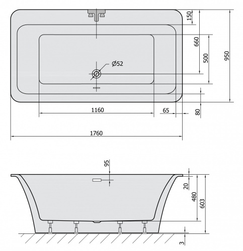 Акриловая ванна Alpen Saima 178 фото 2