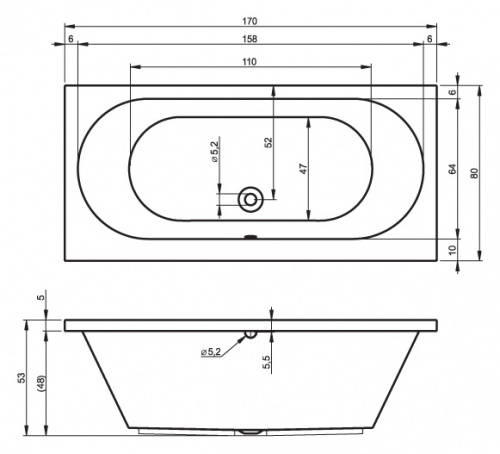 Ванна акриловая Carolina 170 фото 2